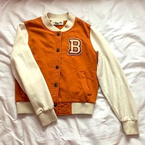 Forever 21 Varsity Jacket Orange-Brown